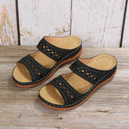 Damen bequeme Riemchen-Sandalen mit dekorativen Details EB