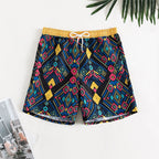 Freizeitshorts für Damen mit buntem geometrischem Muster