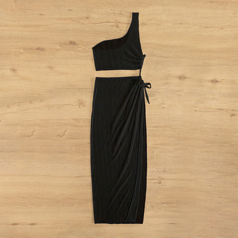 Damen Crop-Top und Wickelrock Set EB