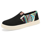 Damen Bequeme Slip-On Freizeitschuhe mit buntem Ethno-Muster EB