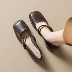 Damen Ballerinas mit dekorativem Riemchen und bequemer Blockabsatz EB