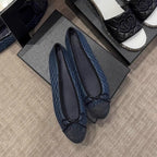 Damen Ballerinas mit elegantem Schleifendetail und modernem Textiloberteil EB