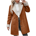 Damen kuscheliger Oversized-Mantel mit schickem Kragen EB