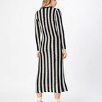 Damen Designer-Strickkleid mit asymmetrischem Schnitt und grafischem Muster EB