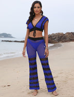 Damen Häkel-Set mit sexy Crop-Top und panty EB