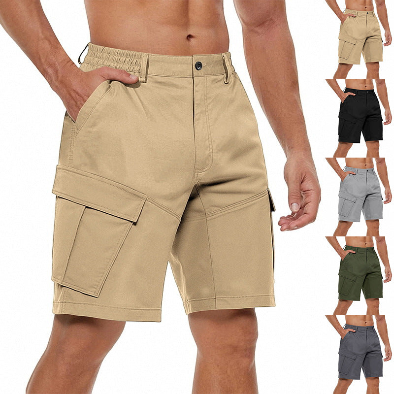 Herren-Bermuda mit Knopfleiste und teilelastischem Bund