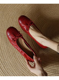 Damen Ballerinas mit verspieltem Schleifendetail und weichem Leder EB