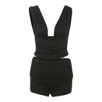 Damen Figurbetontes Oberteil und Shorts Set EB