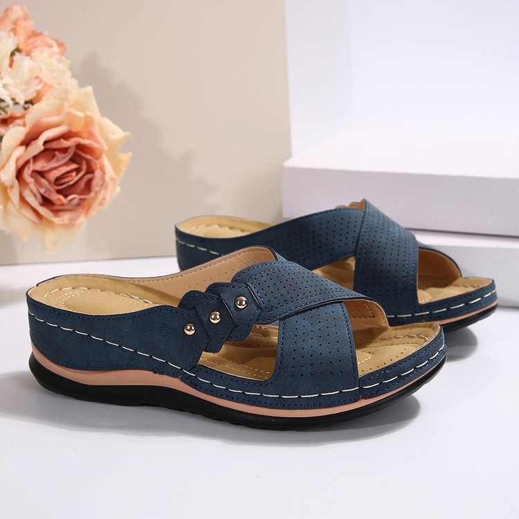 Damen bequeme Sandalen mit atmungsaktiven Schnallen und modischem Design EB