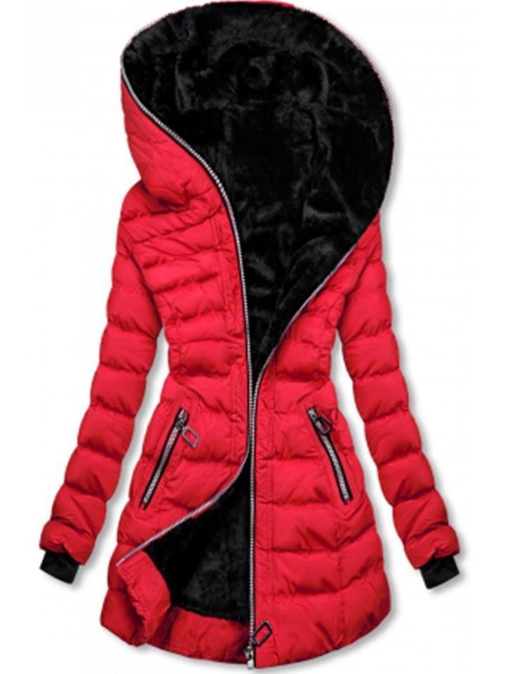 Damen gesteppte Winterjacke mit luxuriösem Futter und modischem hohem Kragen EB