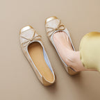Damen Ballerinas mit schimmerndem Schleifenakzent EB