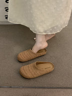 Damen bequeme Slipper aus atmungsaktivem Textilmaterial EB