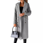 Damen Eleganter Doppelreihiger Mantel mit hochmodernem Schnitt EB