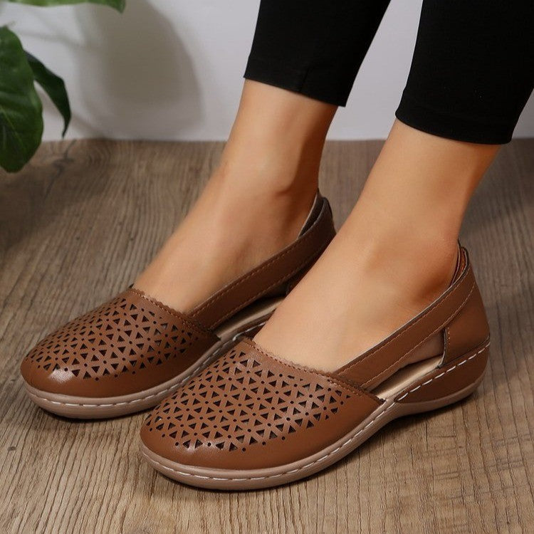 Damen Atmungsaktive Slip-On Sandalen mit seitlicher Öffnung und modischem Design EB
