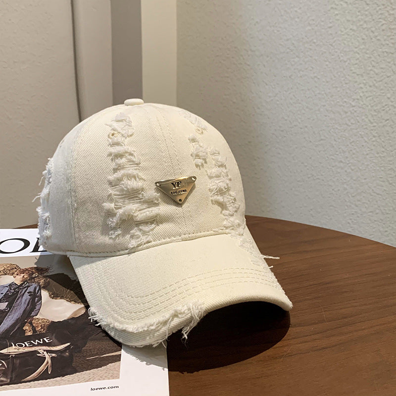 Women's Distressed Denim Baseball Cap
