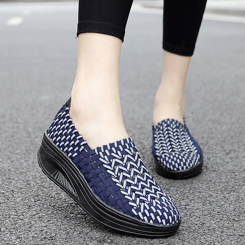 Damen Sportliche Slipper mit atmungsaktivem Netzgewebe und rutschfester Sohle EB