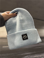Smiley-Gesicht Rippstrickmütze