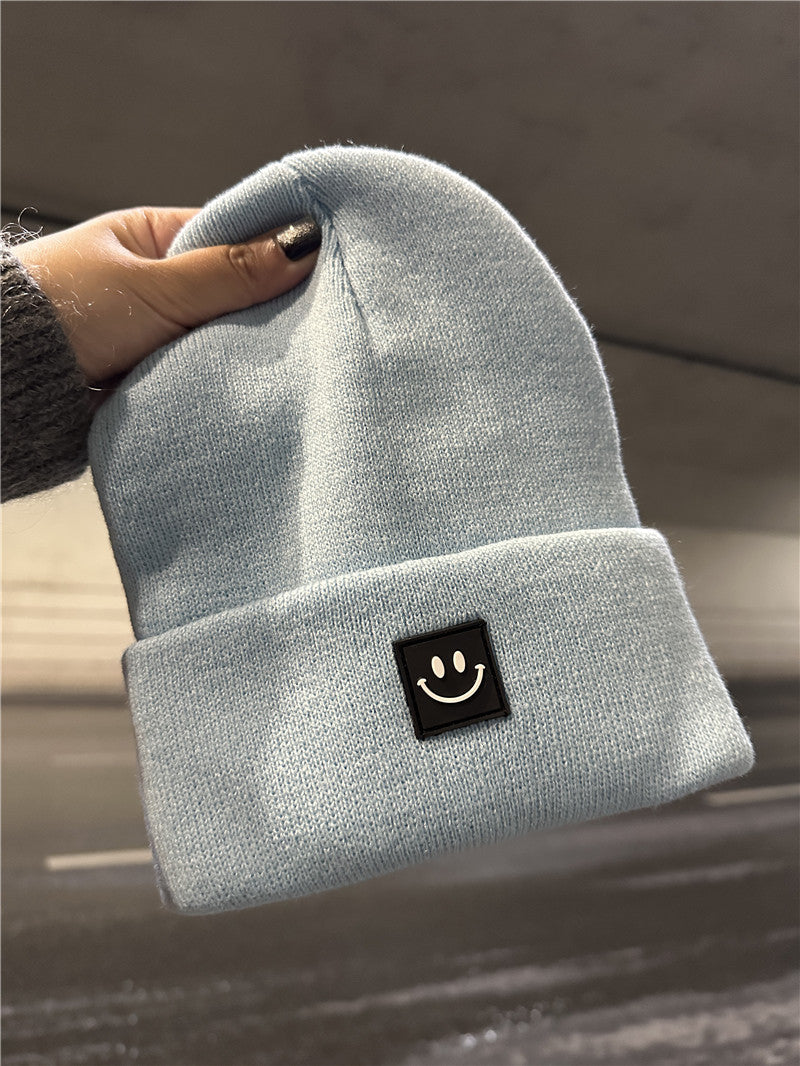 Smiley-Gesicht Rippstrickmütze