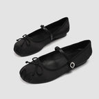 Damen Ballerinas mit verstellbarem Riemen und zierlichem Schleifendetail EB