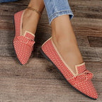 Damen Ballerinas mit modischem Schleifenmuster und bequemer Sohle EB
