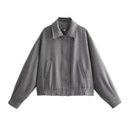 Damen komfortable Oversize-Jacke mit praktischen Taschen EB