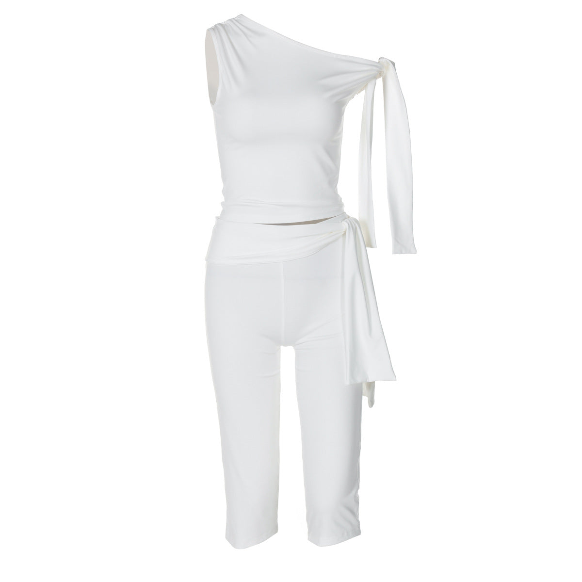 Damen Einseitiger Jumpsuit mit exklusiven Drapierungen EB