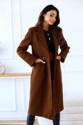 Damen Eleganter Wollmantel mit klassischem Revers und zeitlosem Design EB