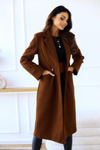 Damen Eleganter Wollmantel mit klassischem Revers und zeitlosem Design EB