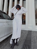 Damen Sportlicher Fleece-Jumpsuit mit hohem Kragen und trendiger Silhouette EB