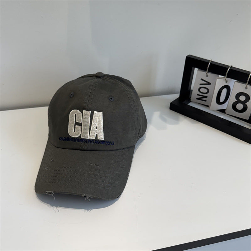 Herren-Baseballcap mit Distressed-Optik und Motivations-Stickerei