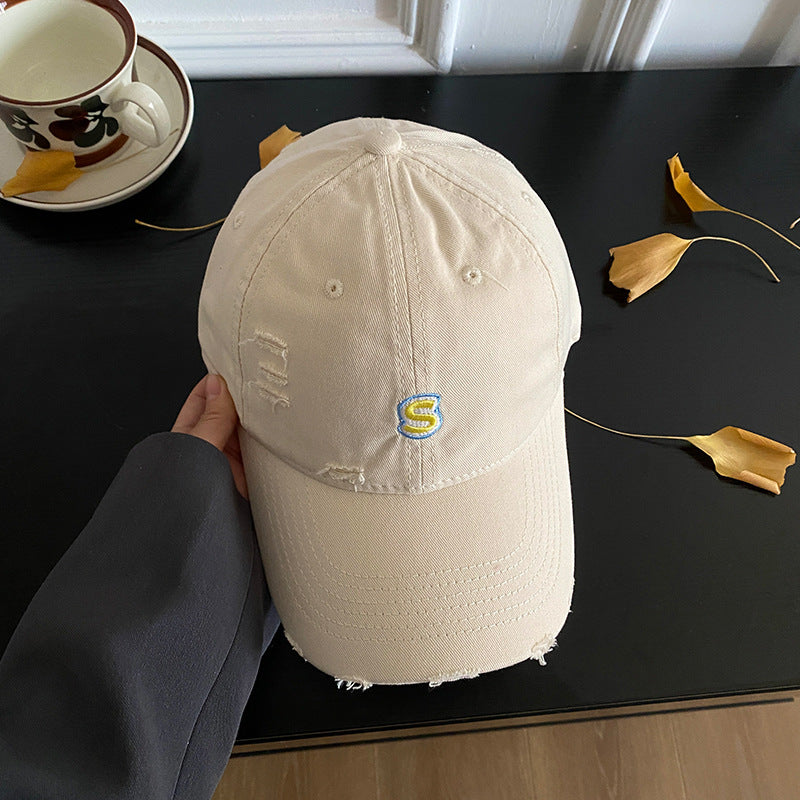 Unisex-Baseballkappe mit Stickerei im Used-Look
