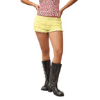 Damen Rüschen-Shorts mit elastischem Bund und verspieltem Design EB
