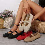 Damen Ballerinas mit verstellbarem Riemen und atmungsaktivem Material EB