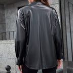 Damen Overshirt mit Kontrast Ärmeln und Karo-Muster EB