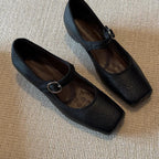 Damen Ballerinas mit einzigartigem Quadratzehen-Design und verstellbarem Riemen EB