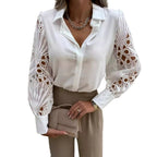 Damen Elegante Bluse mit kunstvollen Spitzenärmeln EB