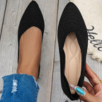 Damen Elegante Ballerinas mit atmungsaktivem Strickdesign EB