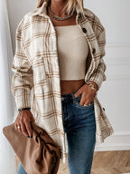 Damen Karierte Overshirtjacke EB