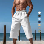 Herren nan lässige knielange Bermuda-Shorts mit elastischem Bund und Tunnelzug EB