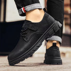 Herren bequeme Leder Schnürschuhe EB