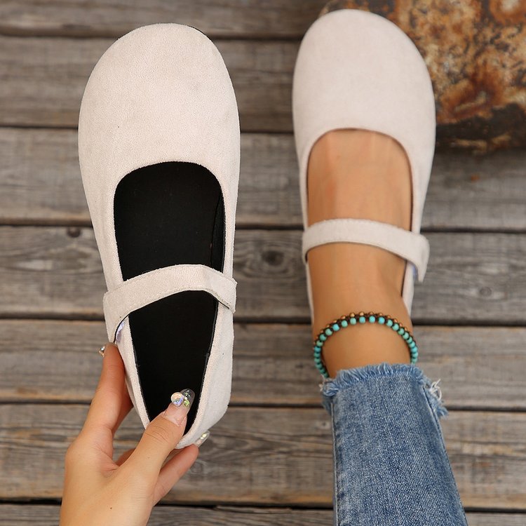 Damen Ballerinas mit verstellbarem Klettverschluss und weichem Obermaterial EB