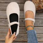 Damen Ballerinas mit verstellbarem Klettverschluss und weichem Obermaterial EB