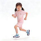 Damen nan atmungsaktives Kinder Sportset mit kurzarm Shirt und elastischer Bundshorts R&B