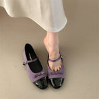 Damen Elegante Ballerinas mit dekorativer Schleifenverzierung und hochwertiger Lederoberfläche EB