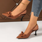 Damen Slingback Pumps mit modischem Schleifen-Detail und elegantem Absatz EB