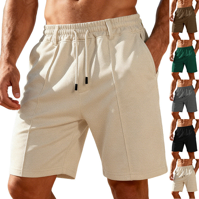Chino-Shorts für Herren mit Bundfalten und elastischem Kordelzug