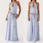 Damen Blusenkleid mit floralen Details EB