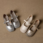 Damen Ballerina-Schuhe mit geflochtenem Detail EB
