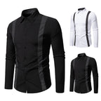 Herren Businesshemd mit Schulterträgern und modernem Design EB