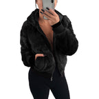 Damen Kunstfell Bomberjacke EB